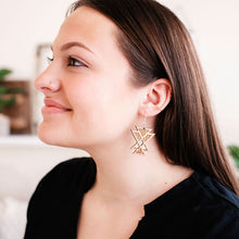 Load image into Gallery viewer, Aztec Wood Earrings