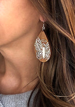 Load image into Gallery viewer, NILMDTS Logo Angel Butterfly Wood Earrings