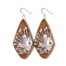 Load image into Gallery viewer, Large Diamond Sprout Wood Earrings