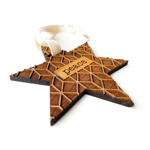 Star of PEACE Wood Ornament