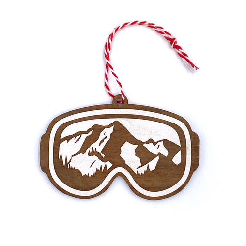 Ski Goggles - Wood Ornament