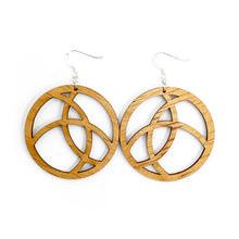 Load image into Gallery viewer, Abstract Circle Wood Earrings