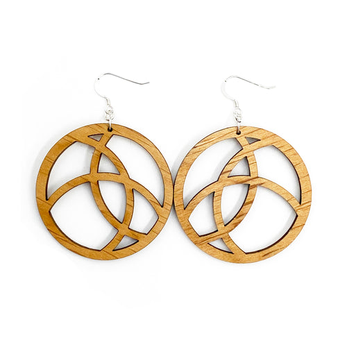 Abstract Circle Wood Earrings
