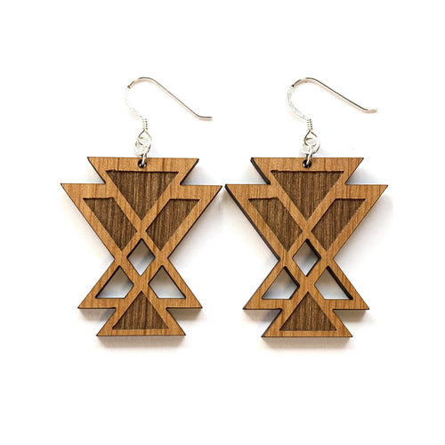Aztec Wood Earrings
