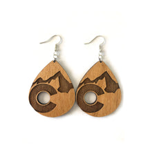 Load image into Gallery viewer, Colorado Large Mountain Wood Earring