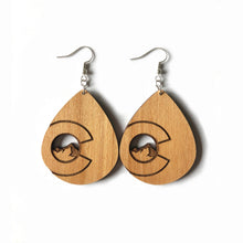 Load image into Gallery viewer, Colorado Small Mountain Wood Earrings