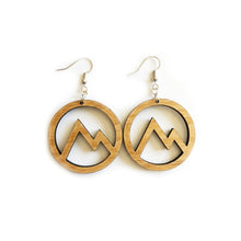 Load image into Gallery viewer, Circle Mountain Cutout Wood Earrings - Alder