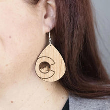 Load image into Gallery viewer, Colorado Small Mountain Wood Earrings