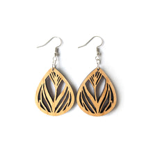 Load image into Gallery viewer, Feather Cutout Wood Earrings - Alder