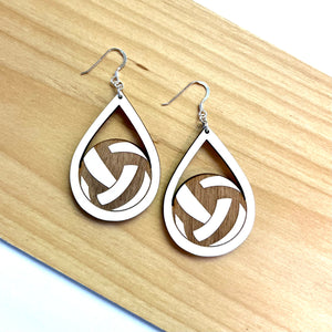 Volleyball Wood Earrings