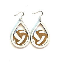 Load image into Gallery viewer, Volleyball Wood Earrings
