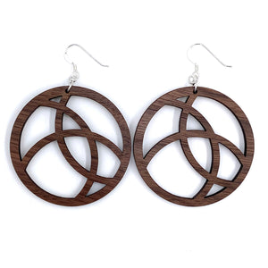 Abstract Circle Wood Earrings