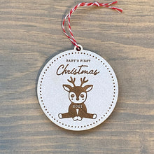 Load image into Gallery viewer, Baby&#39;s First Christmas Wood Ornament