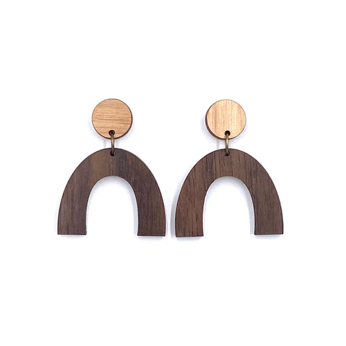 Arch Drop Wood Earrings