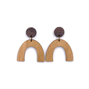Arch Drop Wood Earrings