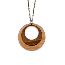 Load image into Gallery viewer, Wood Double Circle Necklace