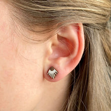 Load image into Gallery viewer, Wood Stud Lace Collection on ear