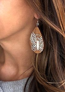 NILMDTS Logo Angel Butterfly Wood Earrings