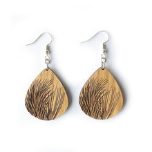 Load image into Gallery viewer, Teardrop Pine Needles Wood Earrings