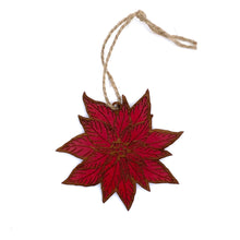 Load image into Gallery viewer, Poinsettia Wood Ornament