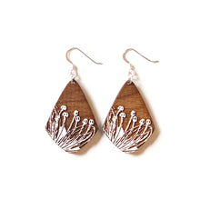 Load image into Gallery viewer, Small Diamond Sprout Wood Earrings