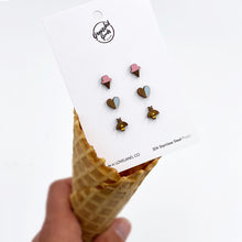 Load image into Gallery viewer, Wood Stud Summer Collection - Ice Cream, Heart, Bee