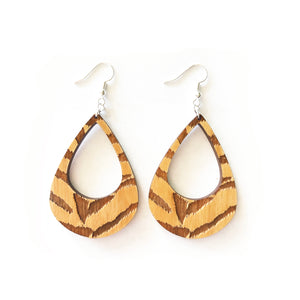 Tiger Lobe Wood Earrings