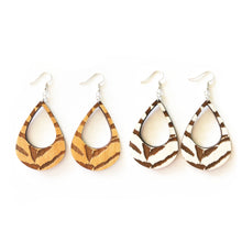 Load image into Gallery viewer, Tiger Lobe Wood Earrings