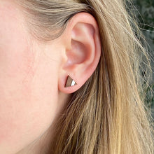 Load image into Gallery viewer, Wood Stud Tribal Collection on ear