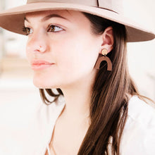 Load image into Gallery viewer, Arch Drop Wood Earrings