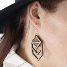 Load image into Gallery viewer, Chevron Cutout Wood Earring