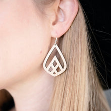 Load image into Gallery viewer, Teardrop Mountain Cutout Wood Earrings